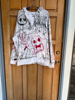 Disneyland Resort Nightmare Before Christmas Jack Skellington Hoodie Zip Size XXL