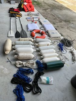 Boat Life Jackets Fenders Ropes Anchor Safety Equipment Paddle