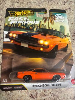 Hot Wheels Fast and Furious 1970 Dodge Challenger R/T Orange Car