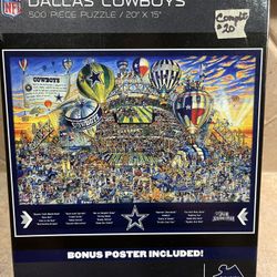 NFL Dallas Cowboys 500 Piece Puzzle w/Poster Inside Box