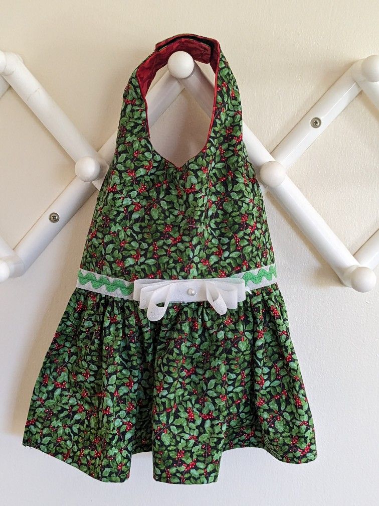 Handmade Holly Christmas Dog Dress