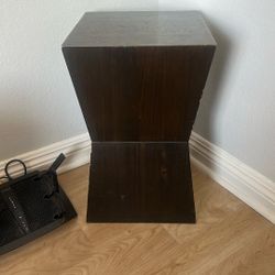Dark Brown Geometric Side Table Or Nightstand 
