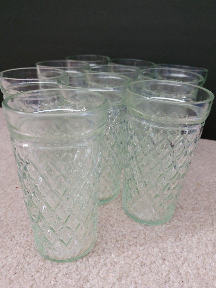 Quilted Pattern Glass Drinking (FIFTEEN AVAILABLE)