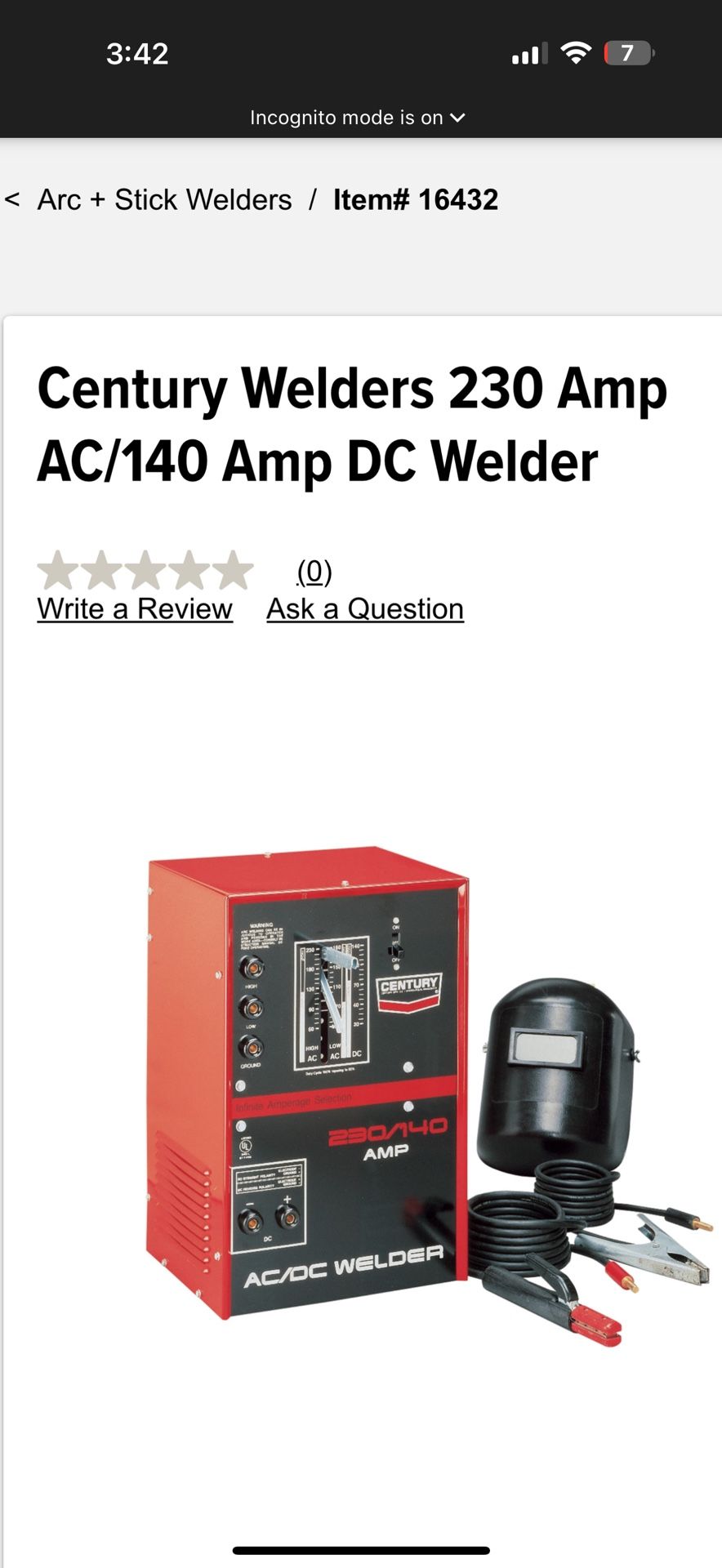 Century Welders 230 Amp AC/140 Amp DC Welder