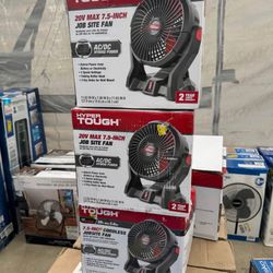 , Hyper Tough 7.5 in. Cordless Fan with Hybrid Power, with 2.0Ah Lithium-lon Battery Pack Powered,