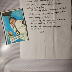 Otto Graham hand written response letter "reminisces " about his beginnings w/coa & print 