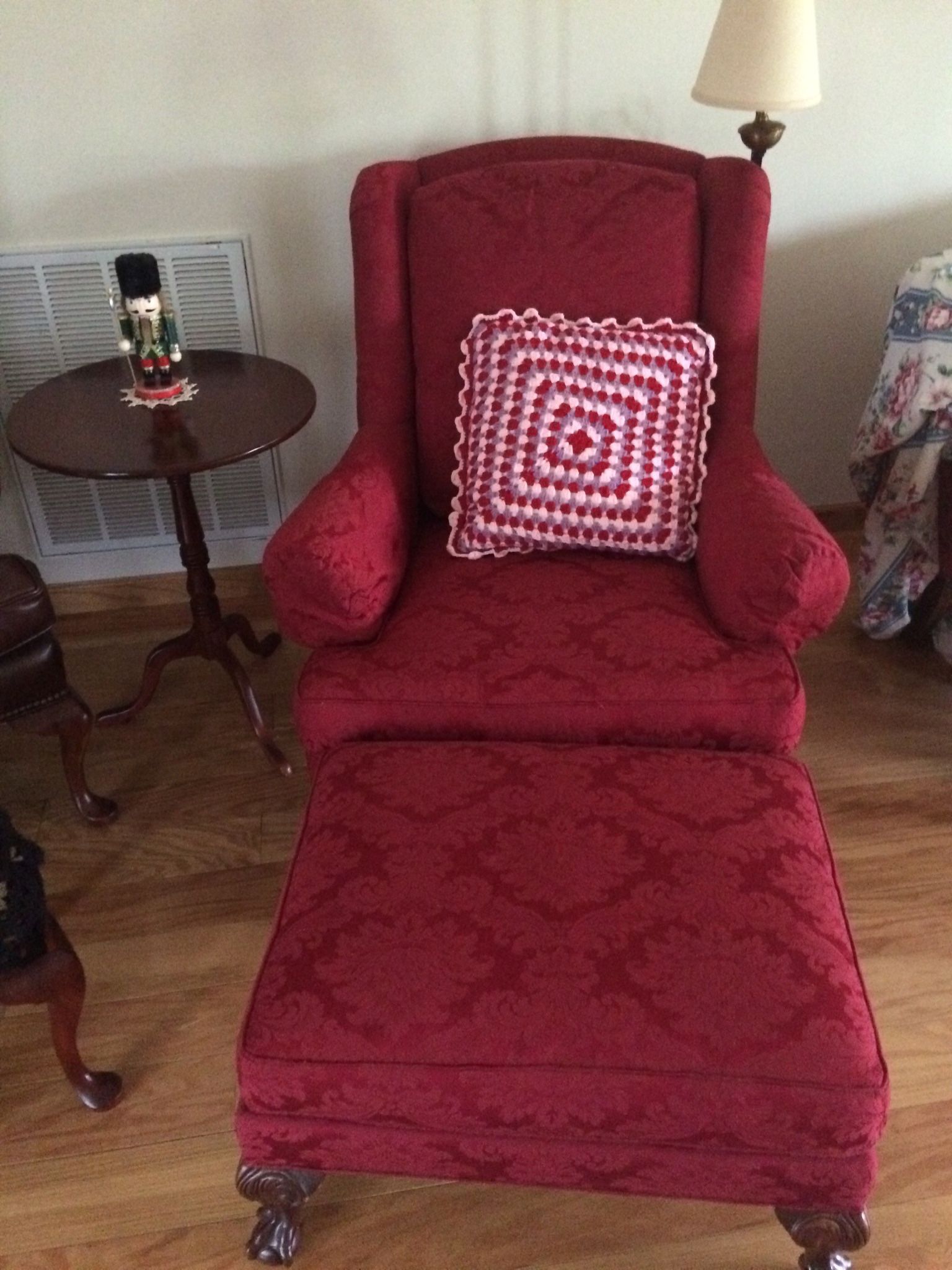 18th century style wing chair with Foot Stool