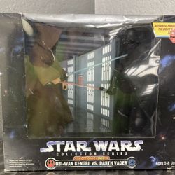 1997 Kenner Star Wars Collector Series Electronic Kenobi VS. Vader Figures 12”