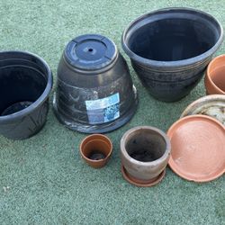 Plant Pots And Saucers $15