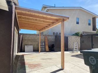 Wood awning porch cover