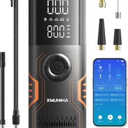 Tire Inflator Portable Air Compressor - Smart APP Control Bike Pump, All-in-One Storage Air Pump for Car Tires