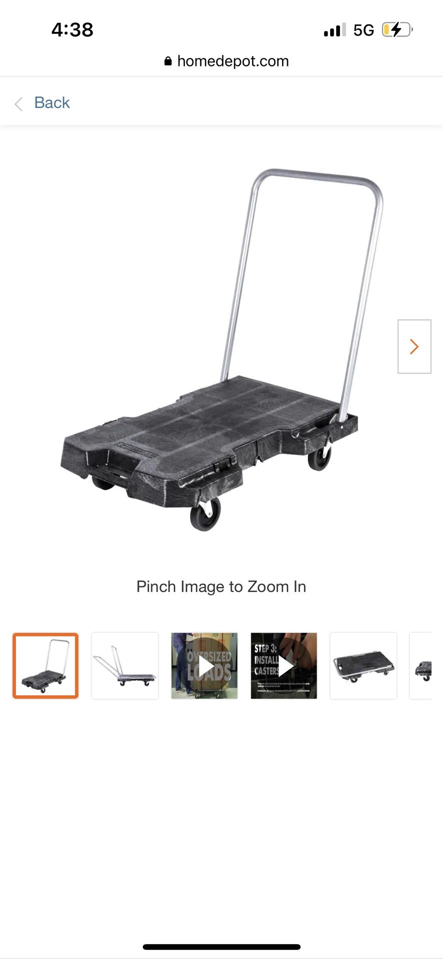 Everbilt Structural-Foam Adjustable Hand Trolley