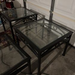 Iron & Glass Coffee and end tables 