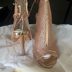 Rose Gold Sparkle Heel 8.5