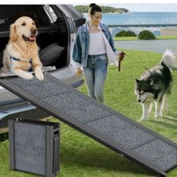 Dog Ramp for Car, 63" Long & 17" Wide Folding Portable Pet Stair Ramp 