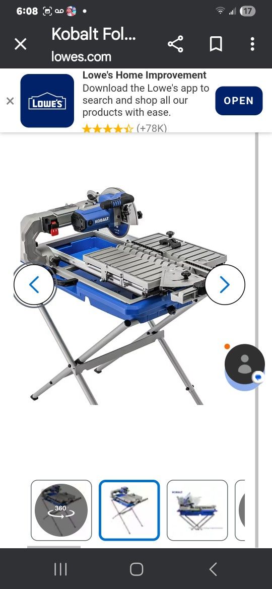 7' Kobalt Sliding Table Saw