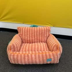 zeze Plush Pet Sofa – Cozy Orange Stripes, Washable & All-Season Comfort for Cats & Dogs