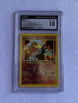 Entei #34 CGC 10 Black Star Promo Wizards Of the Coast 2001 Pokémon Double Swril