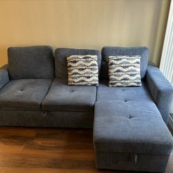 Blue Pullout Couch/Futon