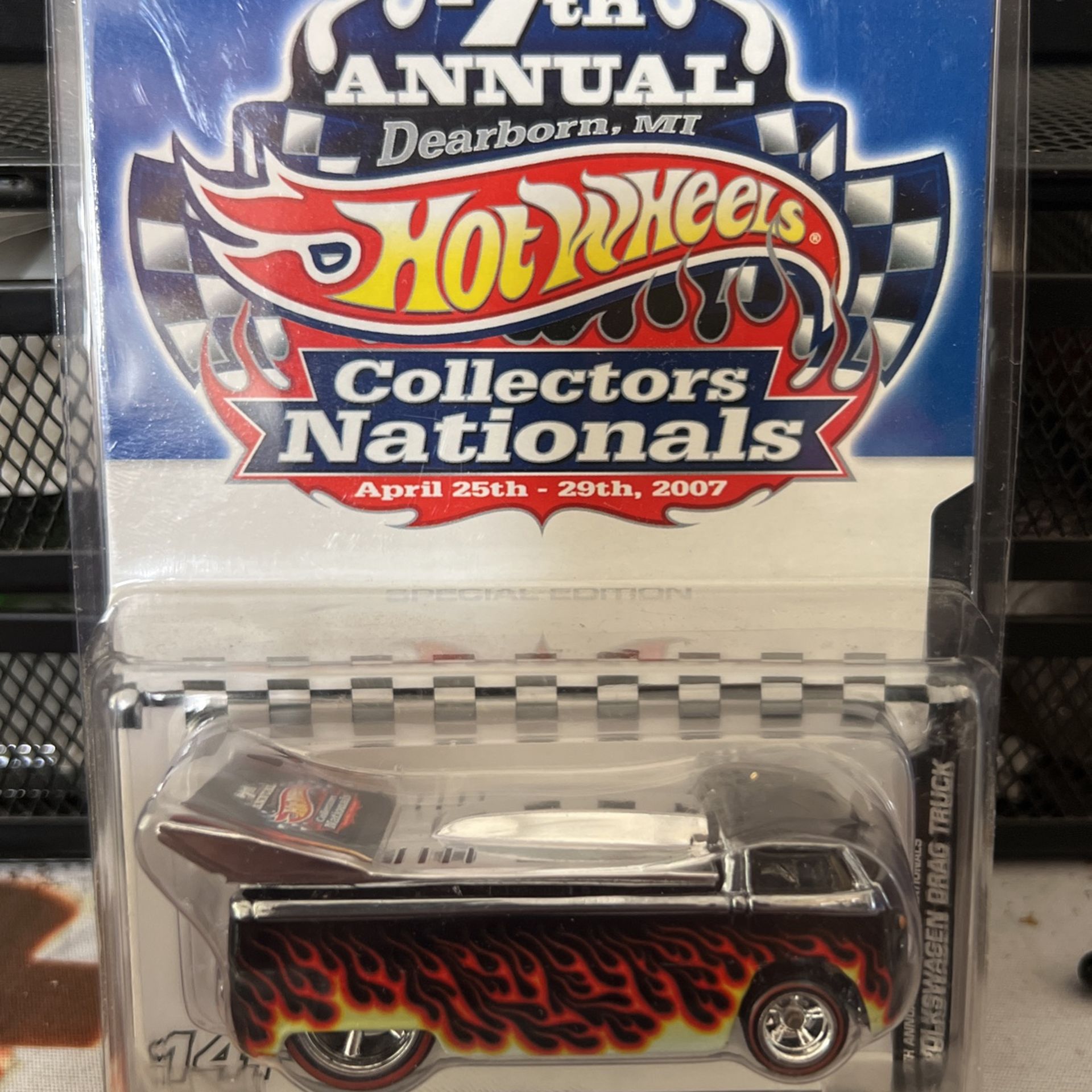 2007 Hot Wheels 7th Nationals Convention VOLKSWAGEN DRAG TRUCK black w flames