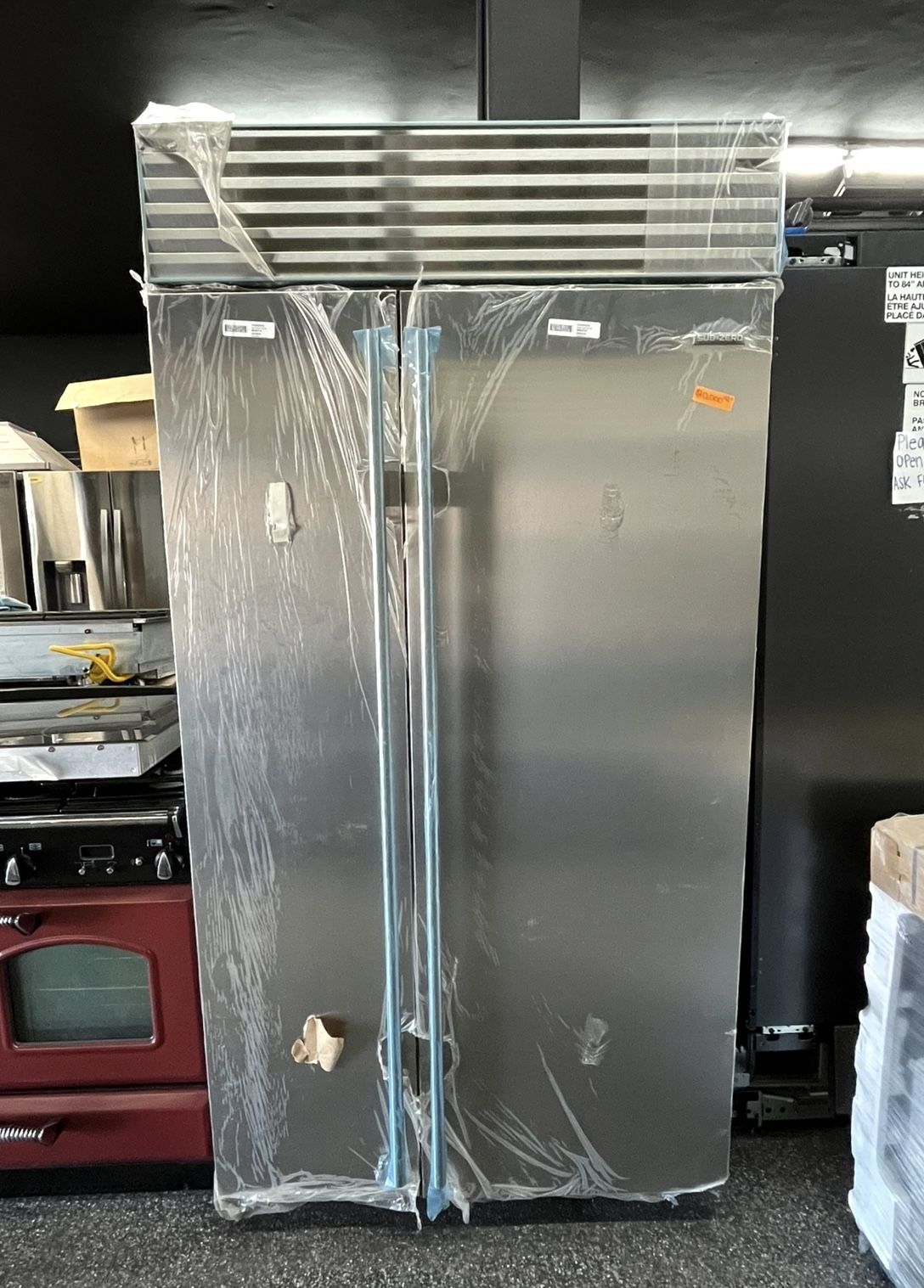 Built In Sub Zero 42” Side By Side Refrigerator Open Box Stainless
