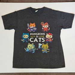 Port & Company Dungeons & Cats Men's Large Cotton Polyester Graphic T-Shirt