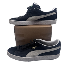 Size 10.5 Puma Suede Classic 21 Black White Men Athletic Sneaker Shoes 374915-01
