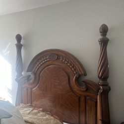 Solid Wood Queen Carved Headboard, Heavy & High Quality