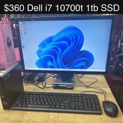 Dell Mini Optiplex 7080 Computer Desktop 16gb i7-10700t 4.50ghz 1tb M.2 SSD Windows 11 Pro