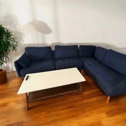 Navy Blue Macy’s Sectional Couch 🛻 Delivery Available🛻