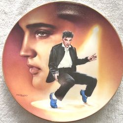 Elvis Presley Delphi “Blue Suede Shoes”-Hit Parade Collection- Limited Edition Collectors Plate Two-Vintage-Like New 