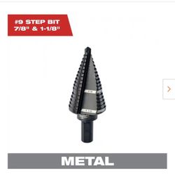 7/8 in. - 1-1/8 in. #9 Black Oxide Step Drill Bit (2-Steps).