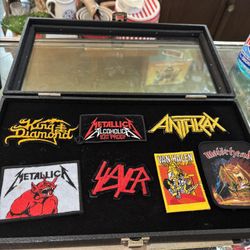 Vintage rock patches.  10.00 each.  Johanna at Antiques and More. Located at 316b Main Street Buda. Antiques vintage retro furniture collectibles mid-