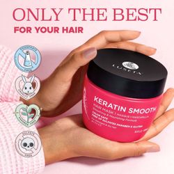Luseta Keratin Smooth Hair Mask Hydrating & Nourishing for Dry Damaged Hair 16.9 oz