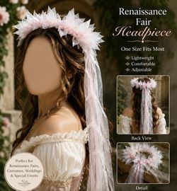 Renaissance Headpiece, Headwear, Costume- $5