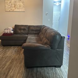 Large Gray Sectional Couch