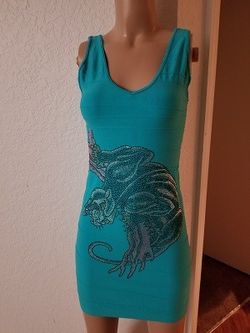 ED HARDY NEW VASHTI DRESS LIGHT BLUE L