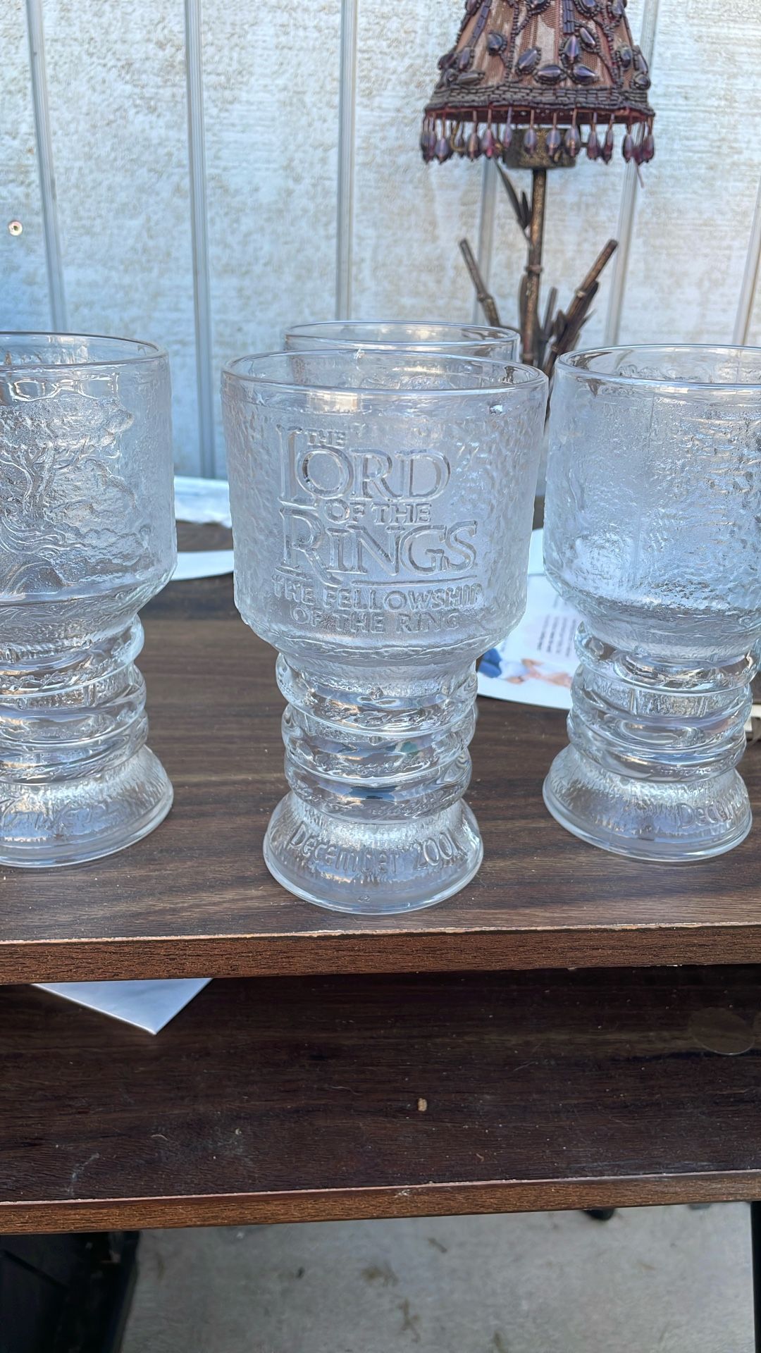 Vintage Promotional Lord Of The Rings Glass Goblets