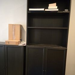 IKEA bookshelf with lower doors- 6 shelves