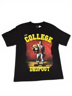 Kanye West Yeezy College Dropout Mens Medium Graphic Black Graphic Rap Shirt NEW