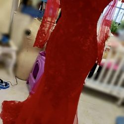 New Custom Made Red Lace Formal Gown / Prom Dress