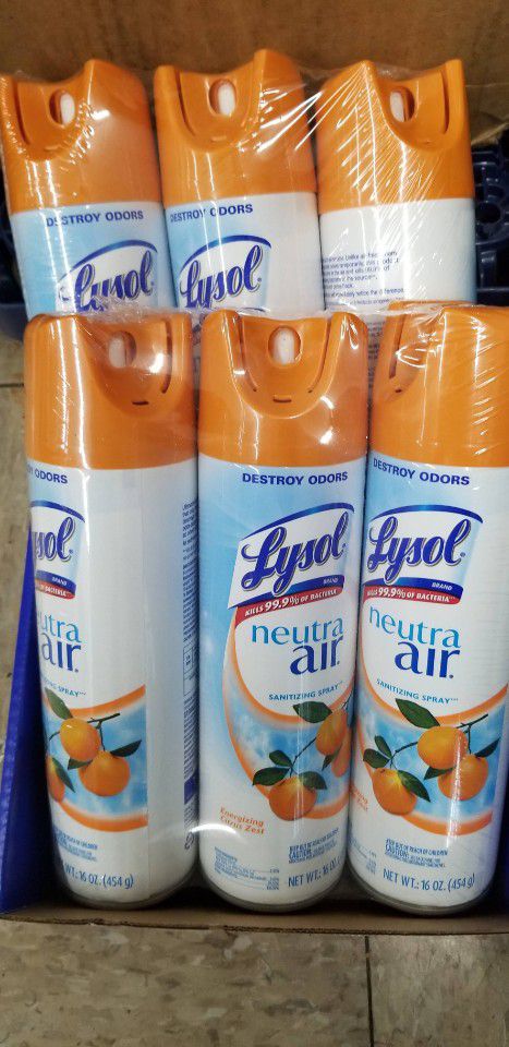 6 cans of Lysol Neutra Air Sanitizing Spray