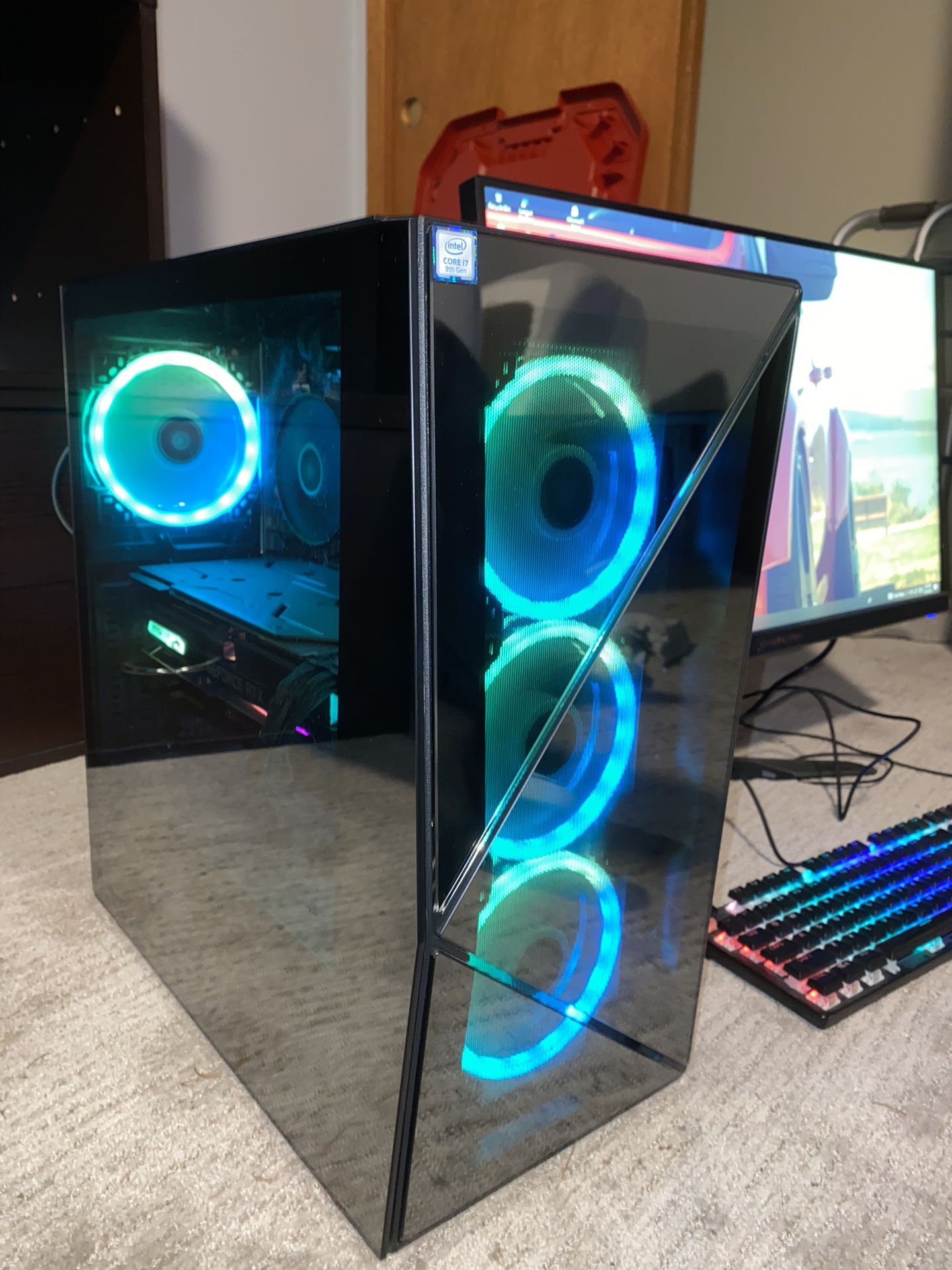 Full Gaming PC & monitor Setup With Goodies