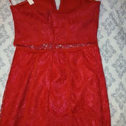 Red Lace And Bandage Dress 