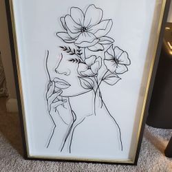 Picture Frame Plant Head Art Deco