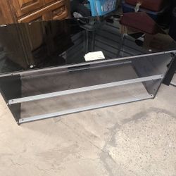 Black Glass Tv Stand And Side Cabinet Entertainment Center 
