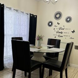 Round  Glass Dining Table 54”