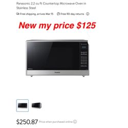 New Panasonic 2.2 cu ft Countertop Microwave Oven in Stainless Steel $125 firm cash only East Palmdale 
