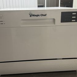 21 in. Electric Countertop Dishwasher in White, 120V, with 6-Place Settings, 6-Wash Cycles, and Hard Food Filter