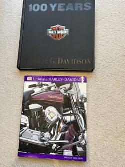 2 Harley Davidson motorcycle books 100 Years by Willie G and DK Ultimate HD